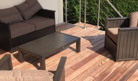 Création de terrasse en bois exotique à Isle